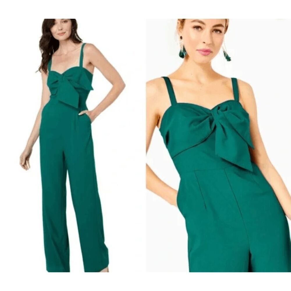 Lilly Pulitzer Teal Green Bow Front Jumpsuit